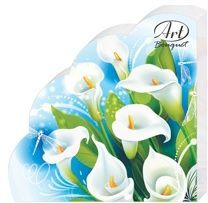 салфетки круглые 3-сл d-32 Rondo Белые лилии /12