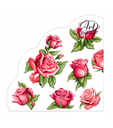салфетки круглые 3-сл d-32 Rondo Красные розы/12