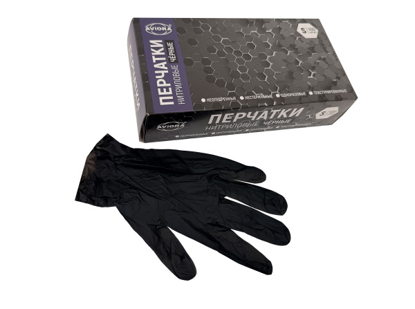 перчатки нитриловые ЧЕРНЫЕ S 50пар