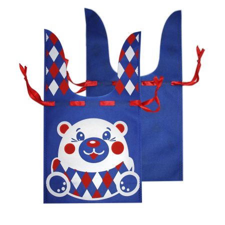 мешочек 1,1 кг Текстильный 23х42 Ушки синие