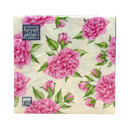 салфетки 3-сл 33х33 АРТ БУКЕТ Цветочное воображение /20