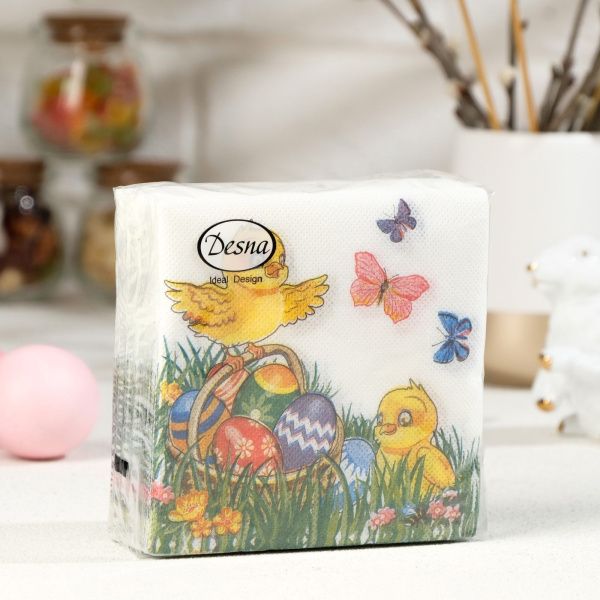 салфетки 2-сл 33х33 БУКЕТ Цыплята/20