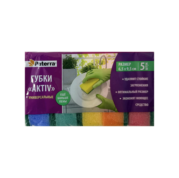 губка Paterra кухонная AKTIV 65х95/ 5