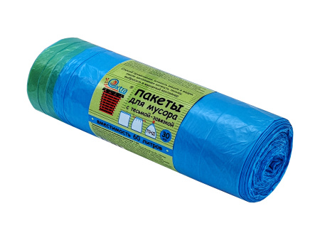 пакеты д/мусора 60л с завязками рулон Extra/30