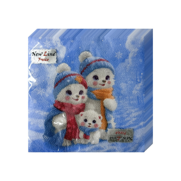 НГ салфетки 2-сл 33х33 Медвежата/20