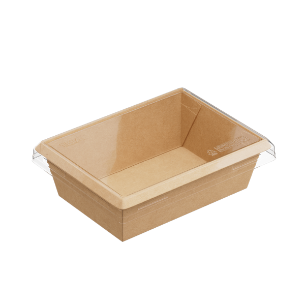 контейнер бум. 400 мл OneClick с плоской крышкой/135х100х45/50