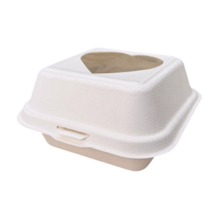 бенто бокс 450мл с окном сердце/50 *