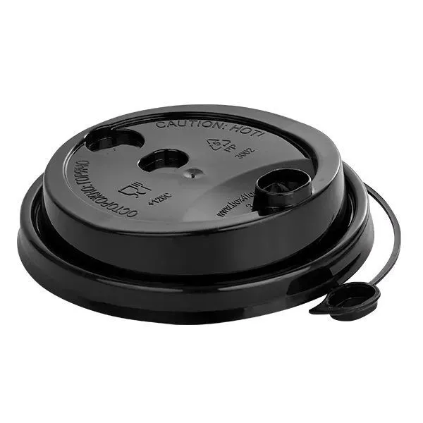 крышка д/стакана 250мл d=80мм черная с питейником ПП СП